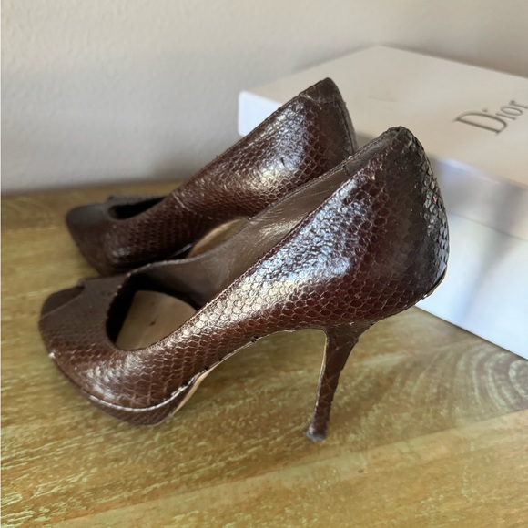 Dior Snakeskin Platform Stiletto Heels—very flattering and still walkable! - Picture 5 of 6